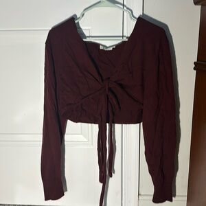 Urban outfitters: urban renewal maroon tie cardigan in maroon size Small/Medium